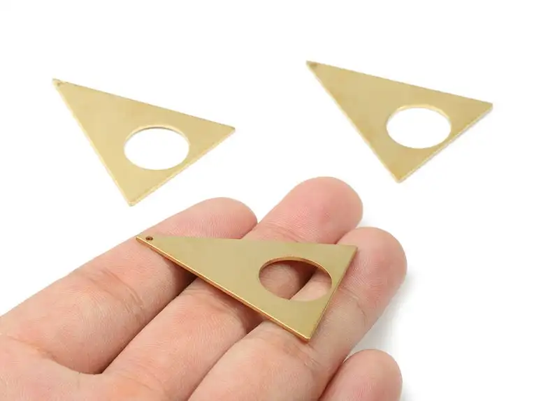 

Brass Triangle Charms - Raw Brass Triangle Earrings and Pendant - Brass Triangle Necklace - 6Pcs/Lot - 43.5x34.7x1.24mm - PP2807