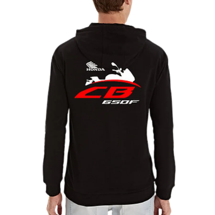 

New Fashion Spring Season Men's Hooded Sweatshirt with Honda CB650F Printed Hoodie Thick Hooded Sweatshirt Cotton Black and Red