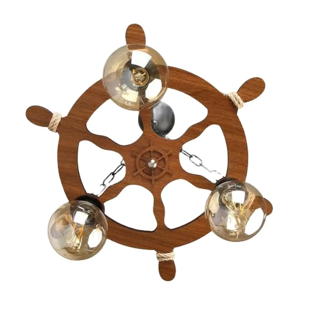 Деревянная люстра в стиле руля Современная декоративная прочная потолочная