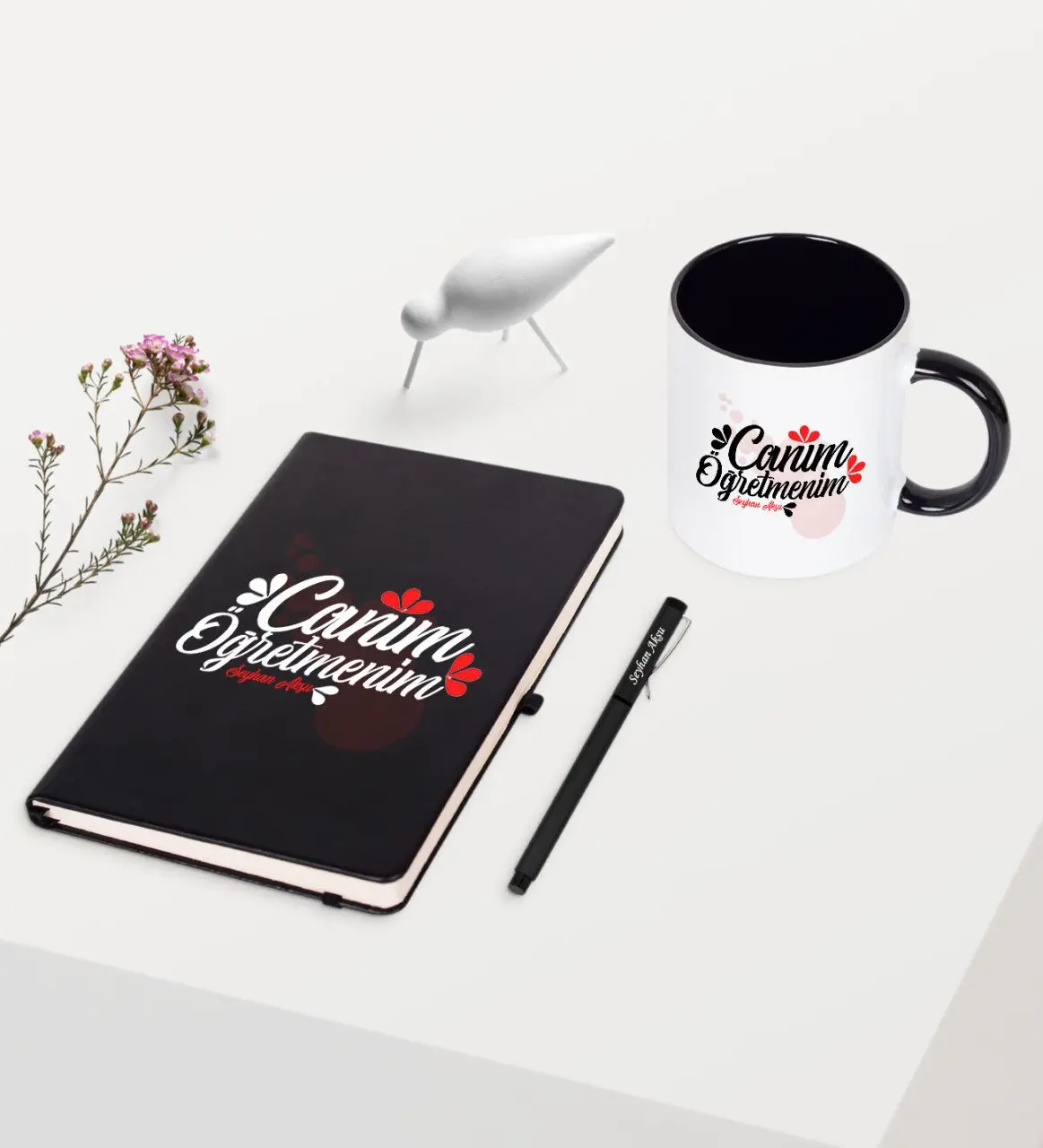 

Personalized Monsieur Lazhar Themed Black Notebook Pen Mug Set-3