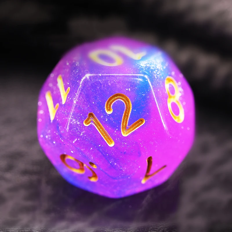 7Pcs/Set Pink and Blue Starry Sky Dice D&ampD COC Polyhedral for Table Game DND MTG RPG |