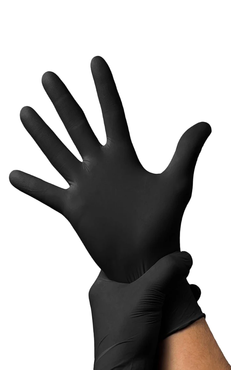 Перчатки нитриловые виниловые Wally Plastic одноразовые нитриловиниловые черные