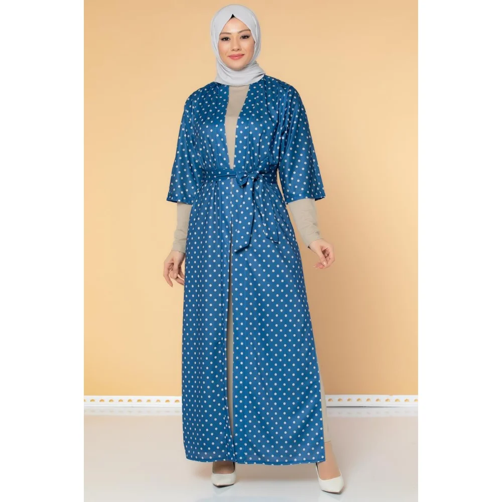 Polka Dot Double Hijab Suit abayas muslim sets modest clothing turkey dresses for women hijab dress muslim tops islamic clothing