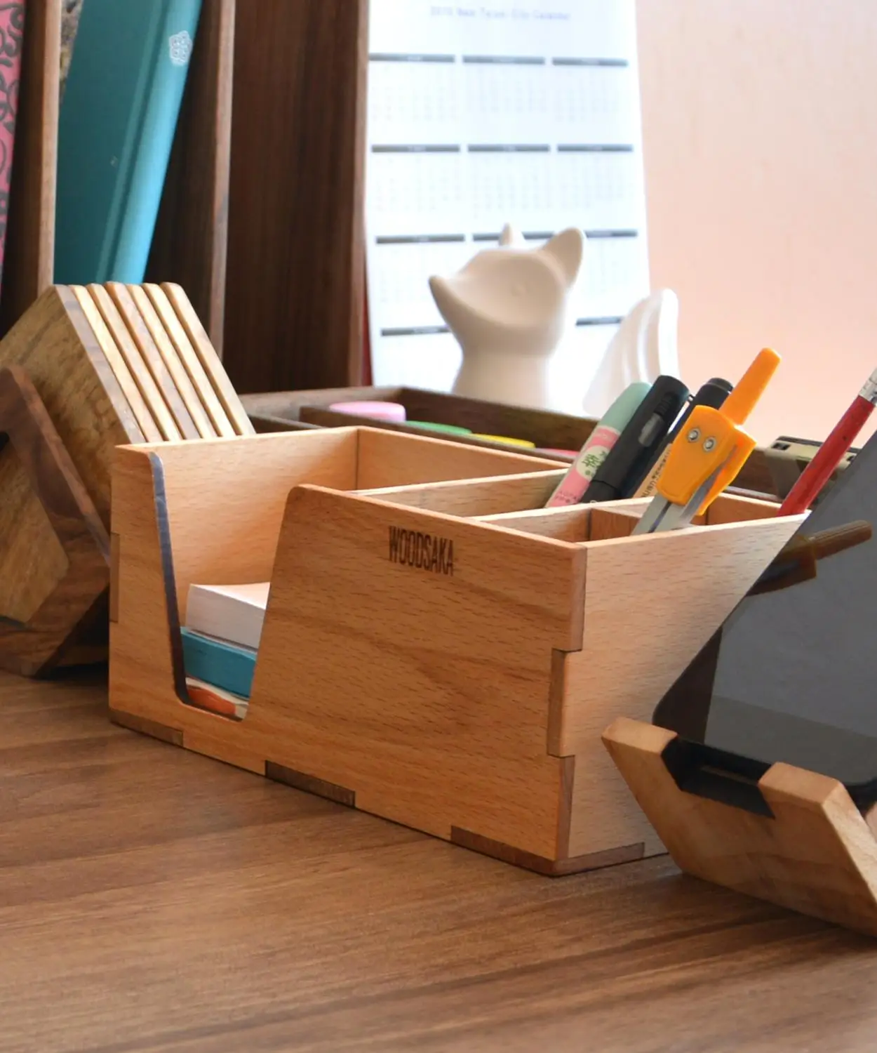 Настольный органайзер из бука WOODSAKA|Подставки для ручек| |