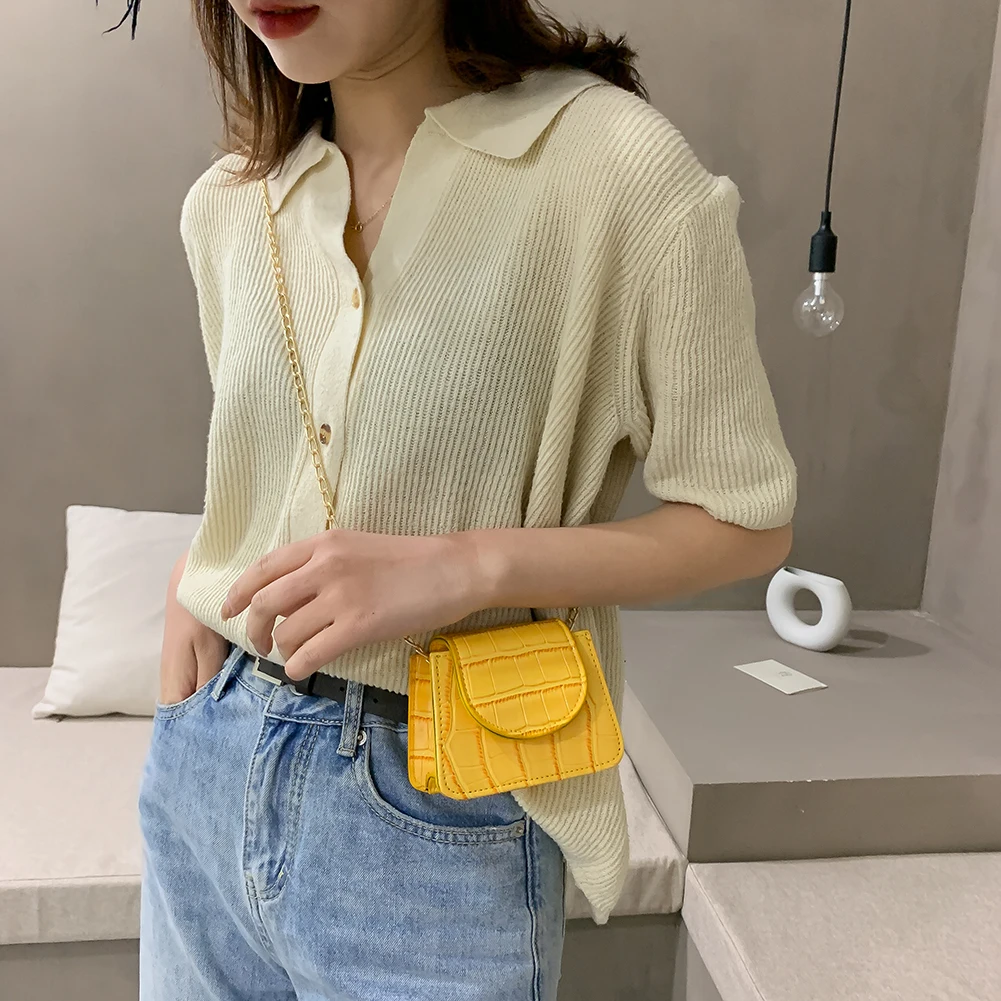 Миниатюрные милые сумки через плечо из искусственной кожи для женщин квадратный