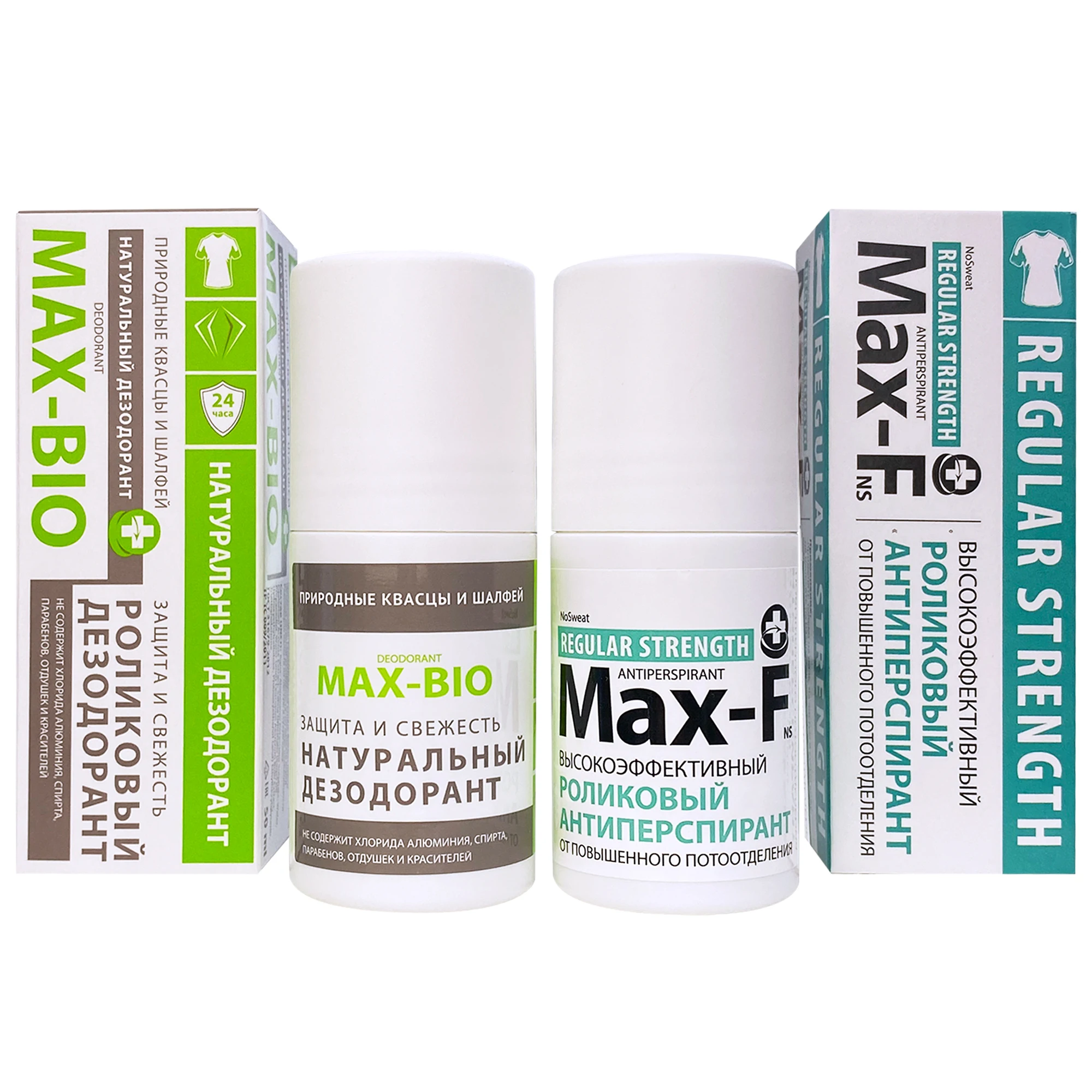 Комплект Max-F NoSweat 15% Антиперспирант и Натуральный дезодорант MAX-BIO  Защита и свежесть | AliExpress