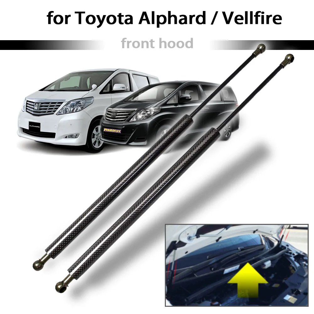 Для Toyota Alphard/Vellfire 20 серии 2008- 2x передний капот изменить углеродное волокно газовые стойки Лифт поддержка амортизатор