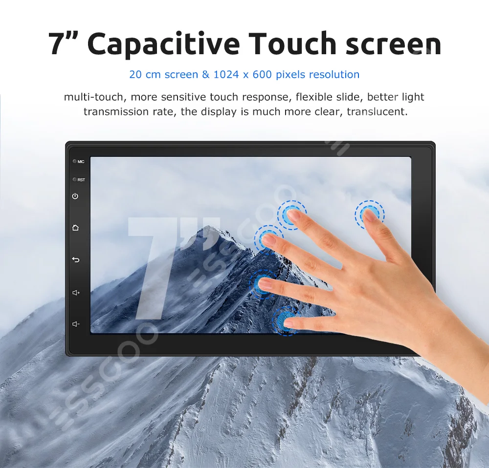 $81.20 ESSGOO 7 inch Android 10.1 Radio 2 Din 2.5D IPS Screen Car Stereo Autoradio GPS Navigation Multimedia Player For Toyota Nissan