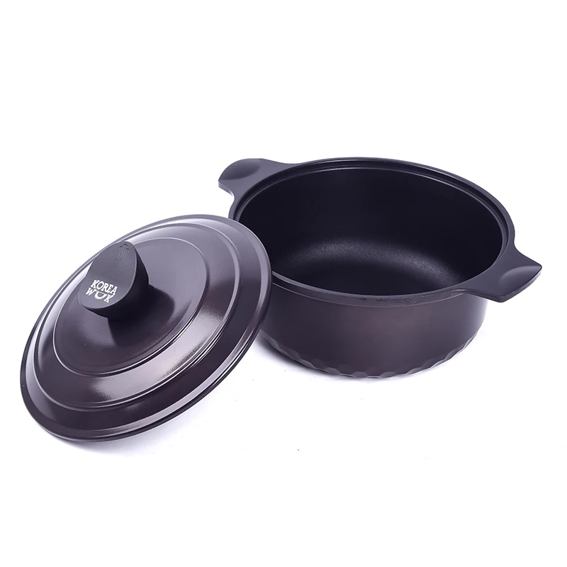 Алюминиевая кастрюля KOREA WOK KWC2423GR 4 7 л с крышкой антипригарным покрытием GREBLON