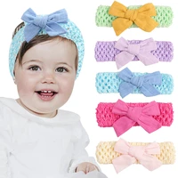 baby bowknot mesh hair band solid color elastic headband classic winter hair scarf new year 2022 vintage girls hair accessories