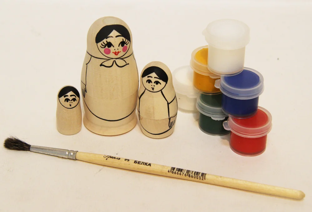 матрешка заготовка. набор для творчества матрешка. набор матрешек для раскрашивания. набор для творчества.