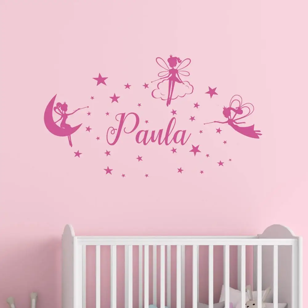 

Fairy Wall Stickers With Name For Girl's Room Decor