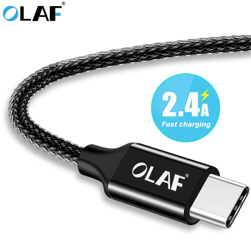 Кабель OLAF 2.4A usb type C 1 м 2 м 3 м для huawei P20 Lite samsung S9 Xiao mi Red mi Note 7 mi 9 Oneplus 6t кабель USB C для быстрой зарядки