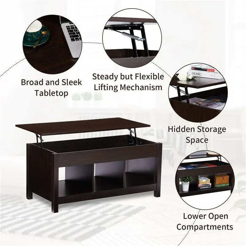 Спальня стабильный Лифт топ журнальный столик обеденный стол с скрытым отсеком