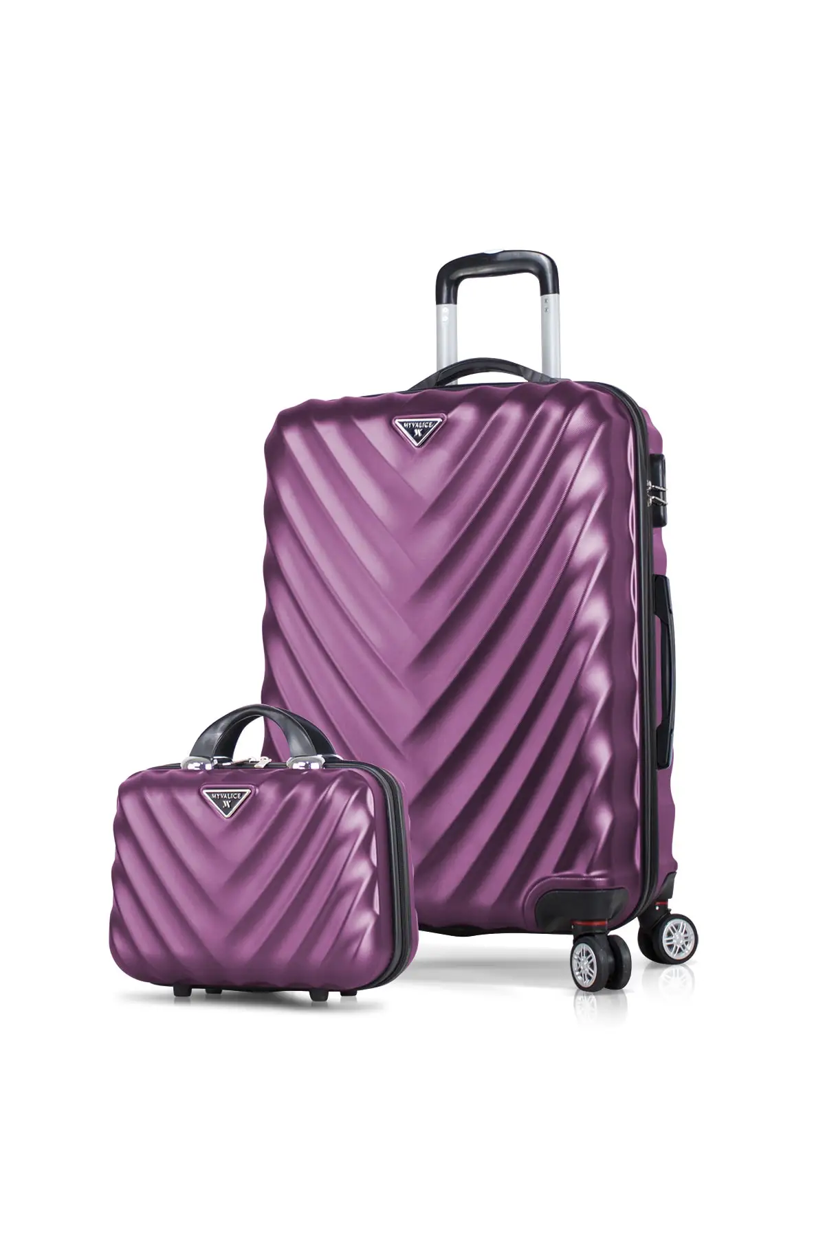 

2 Pcs Luggage Set (Makeup + Medium Size) Plum Red Color Travel Holiday Carry Female Male Fashion Comfort Stylish Durable Wheel Casual