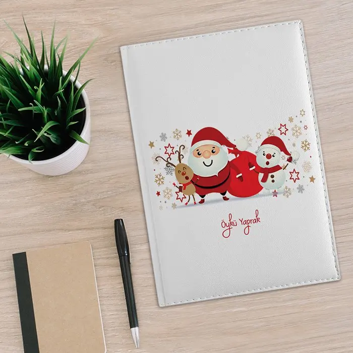 

Personalized 2020 White Leather Organizer (Christmas Temalı-5)