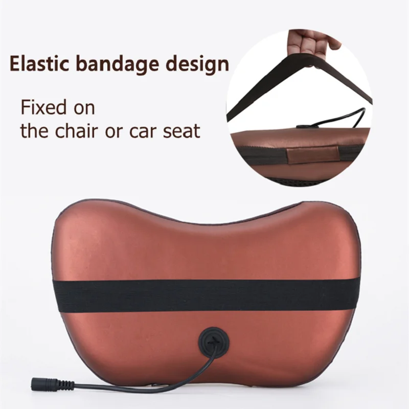 Jinkairui Electric Home Car Dual-purpose Kneading Massage Pillow Shoulder Neck Back Heating Infrared Therapy Shiatsu Relaxation |