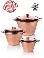 handcraft pure copper pot set hammer pattern rice baking pot copper yogurt fermentation container cooking turkish copper