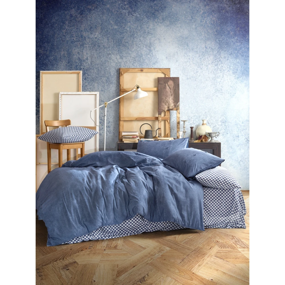

Cotton Box Turkey Double Duvet Duvet Cover Bed Sheet Pillowcase King Size Duvet Cover Bedding 100% Cotton Bedroom 6 Piece Denim