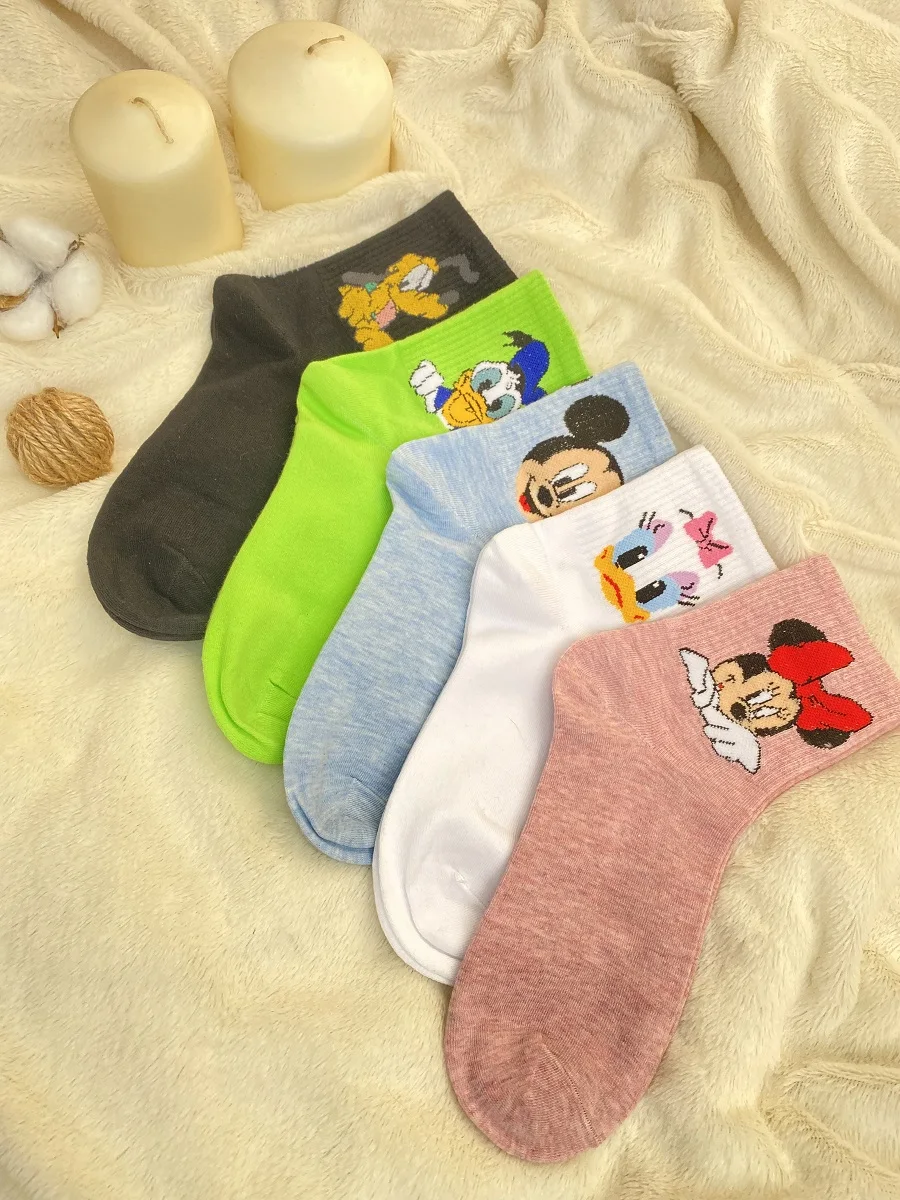 Носки женские с принтом набор 5 пар |