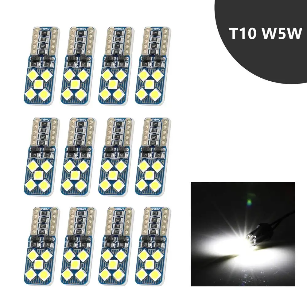 Автомобильный боковой клиновидный светильник T10 Led Canbus W5W 194 168 3030 COB 10smd Interiror Dome без