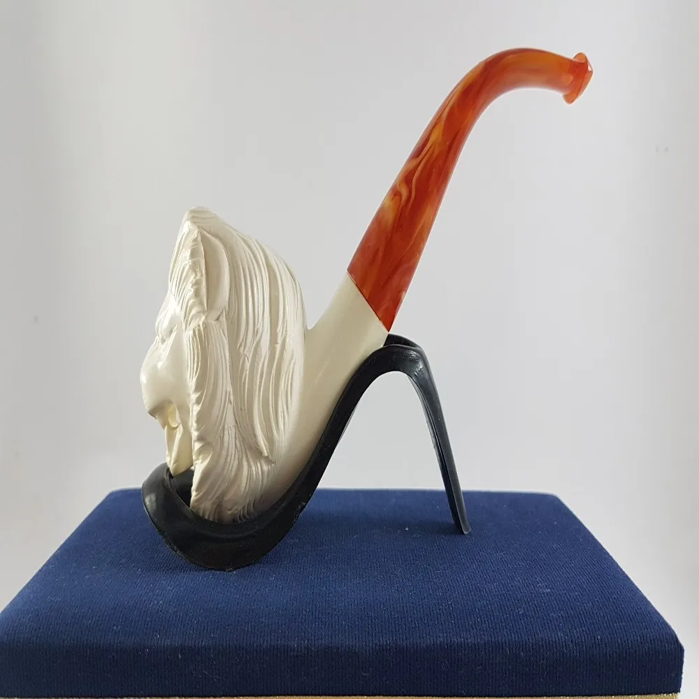 

Smoking Tobacco Pipe Buffalo Eagle Lion Wolf Elephant Figured Meerschaum Cigar Sepiolite Best Gift Decorative Quality