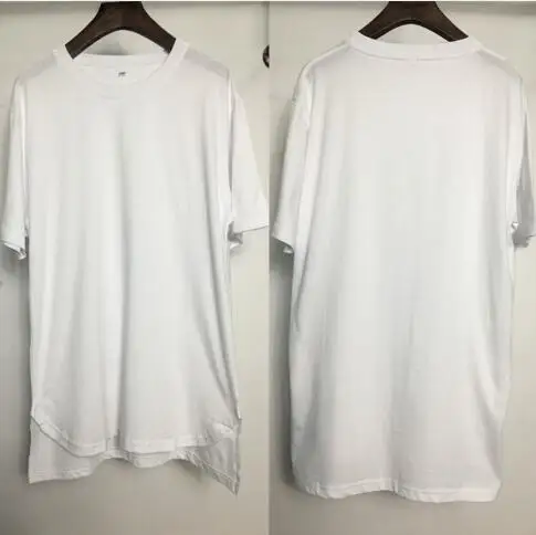 Kanye West удлиненная футболка мужская летняя с изогнутым подолом В Стиле Хип-Хоп