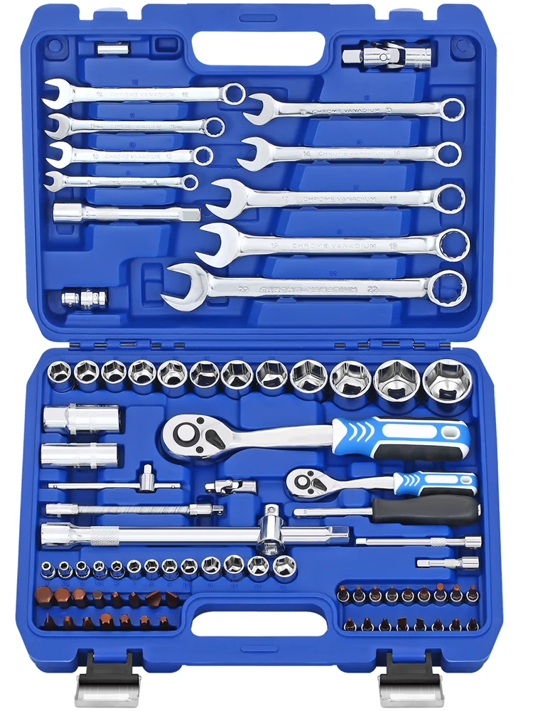 Набор инструментов 82 предмета для автомобиля 1/4&quot 1/2&quot трещотка 72 зуба SATAGOOD B-10082 |