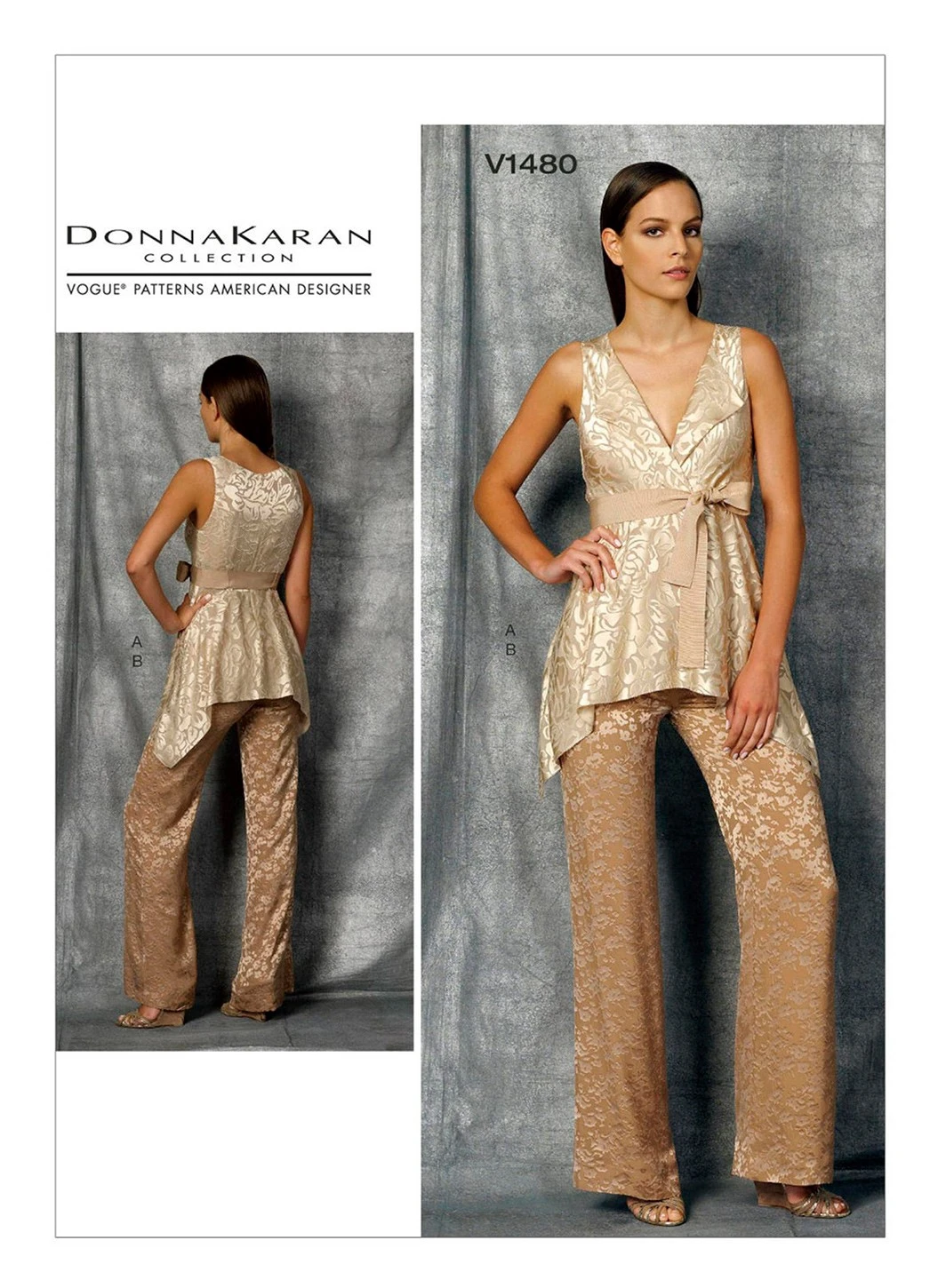 Выкройка Vogue №1480 — Костюм: туника брюки от Donna Karan | Женская одежда
