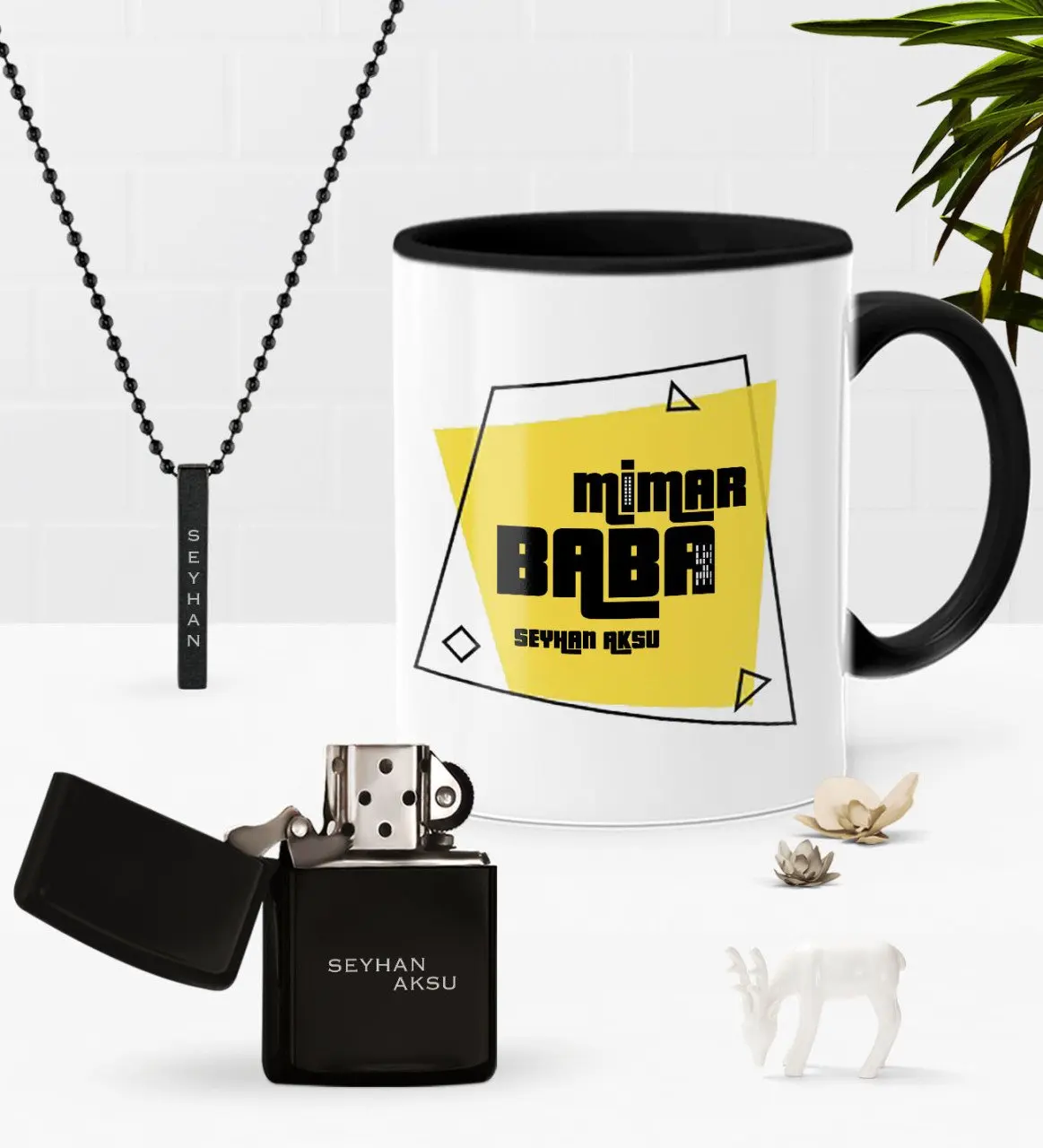 

Персонализированные Заказные архитектурные отец черная кружка бензиновая Зажигалка Кулон Seti-2