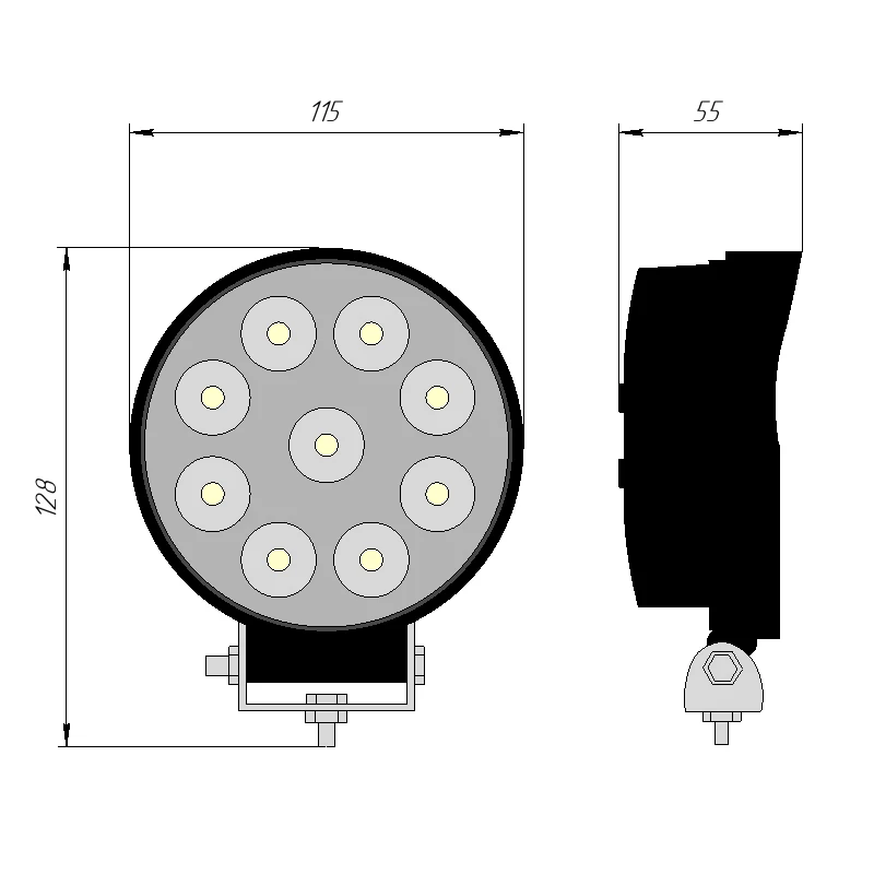 27W 12 24V светодиодные фары дальнего/ближнего света для автомобиля авто
