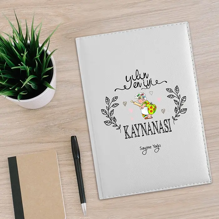 

Personalized The Year 'S Best Kaynanası 2020 White Leather Organizer