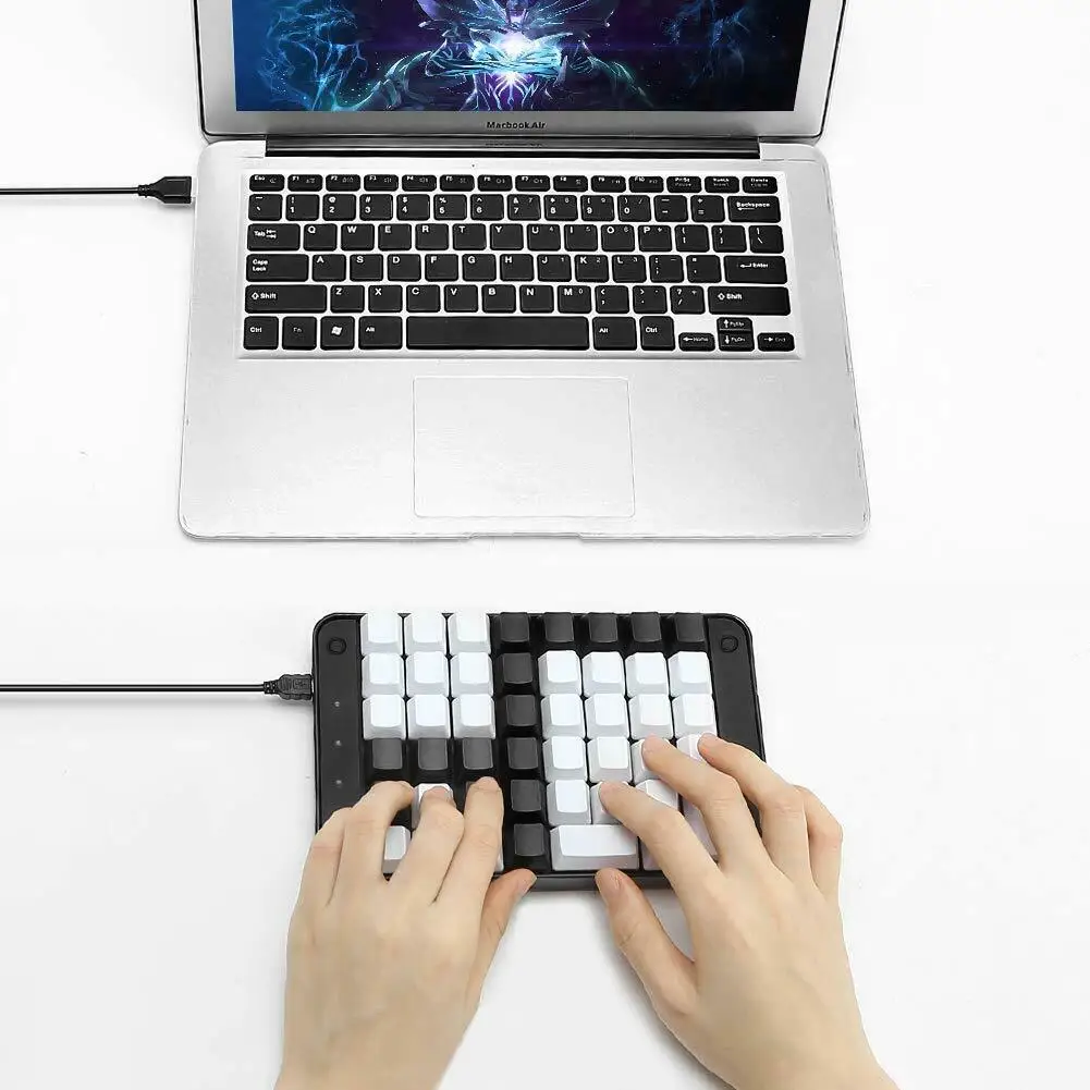 Single-Handed Mechanical Keyboard All 46 Programmable Keys Tools Gaming Keypad 8 Macro Keys with Cherry MX Black Switches