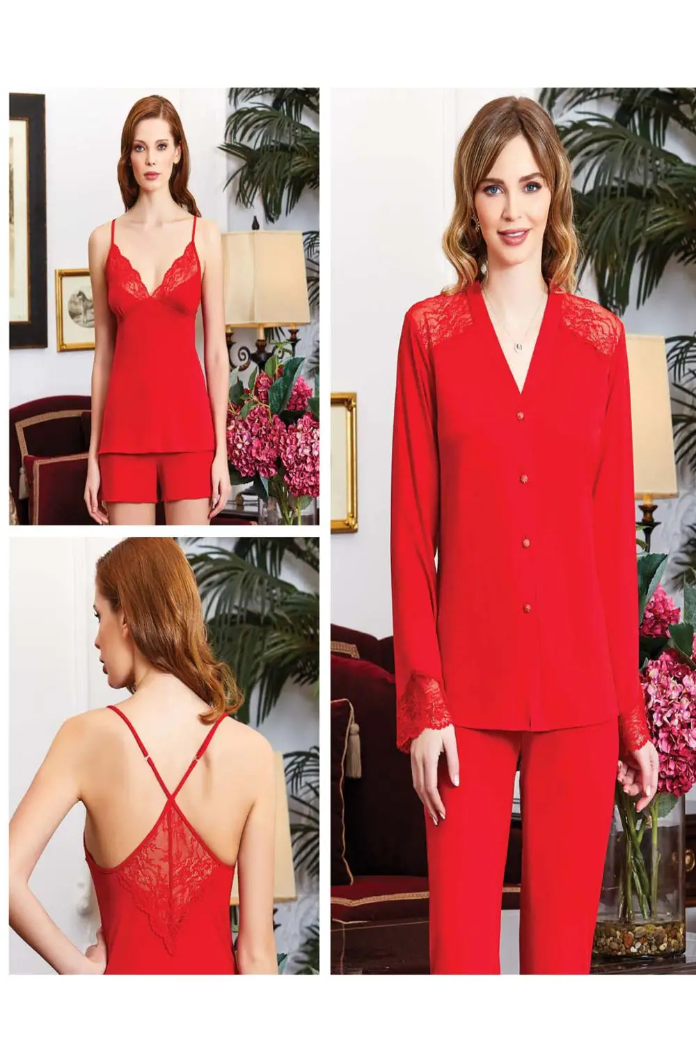 Женская ночная рубашка пижамный комплект короткая хлопковая кружевная для дома