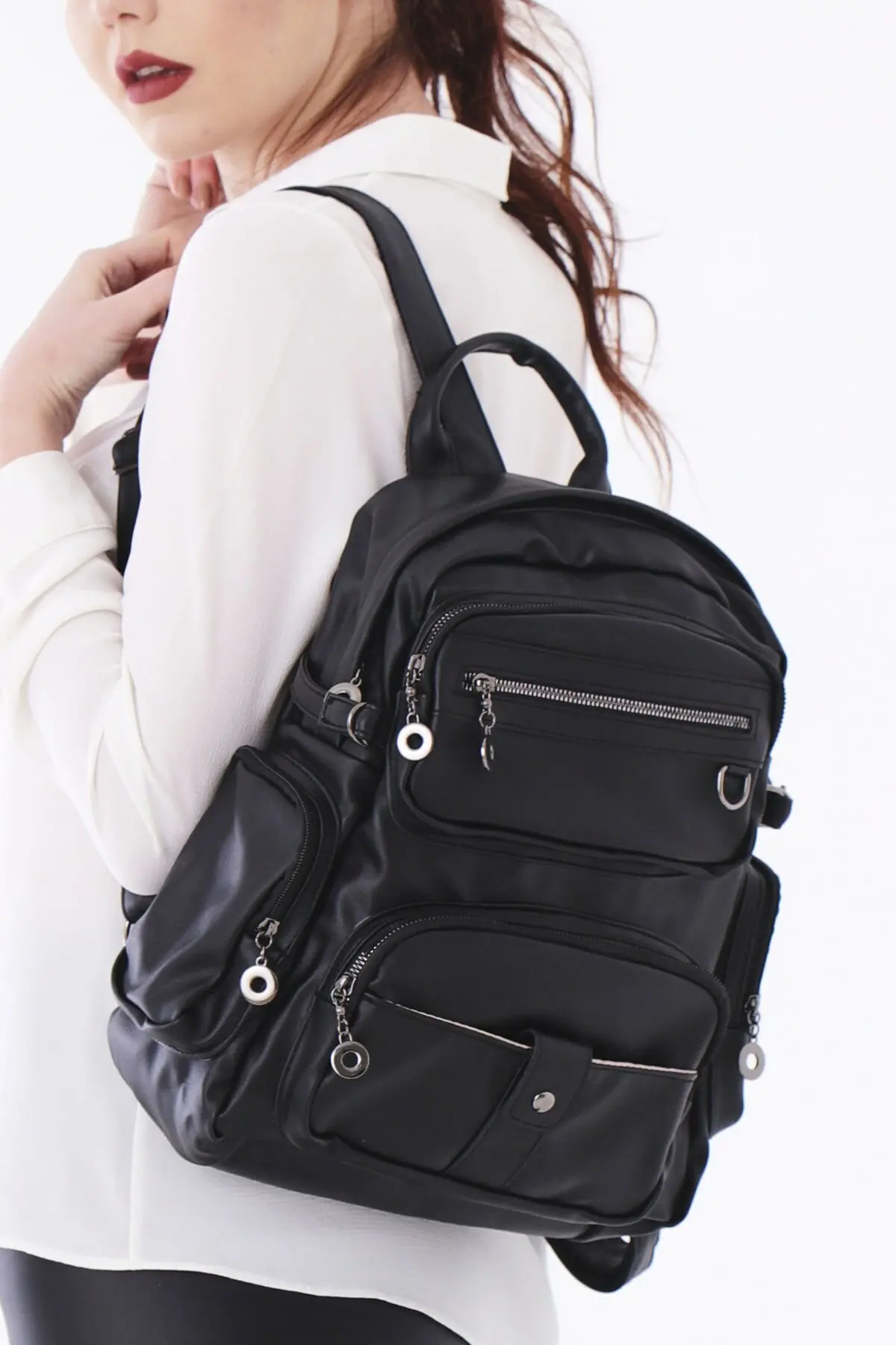 

Women Shoulder Bag Hand Bag Back Bag, Zipped Pocket, Imitation Leather,Soft 40x30