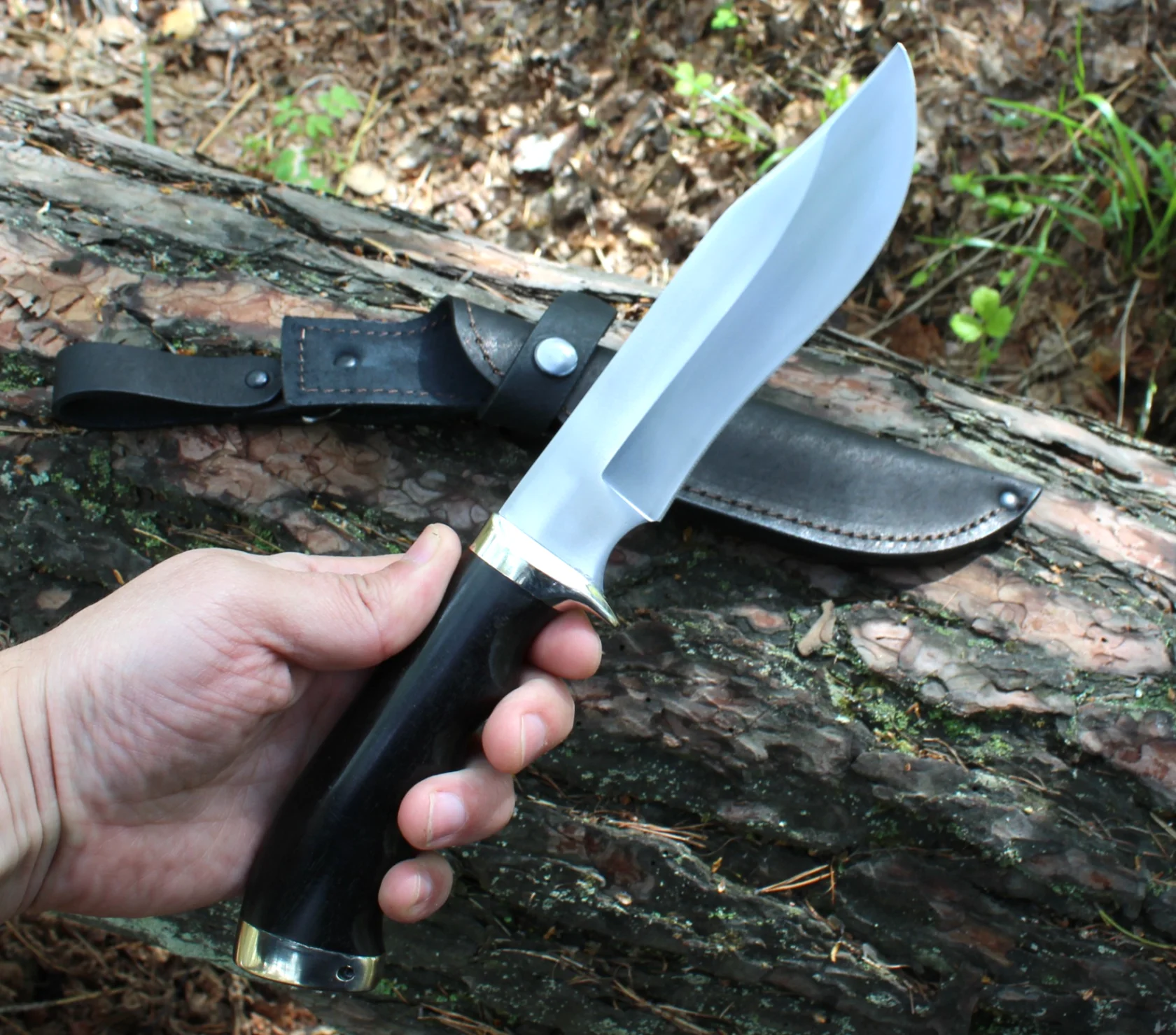 Нож ЛЕШИЙ с клинком из стали Х12МФ литьем мельхиора|Безопасность и выживание| |