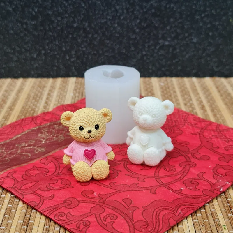 Силиконовая форма для шоколада карамели№ 739&quotМишка в кофточке-мини леденцов