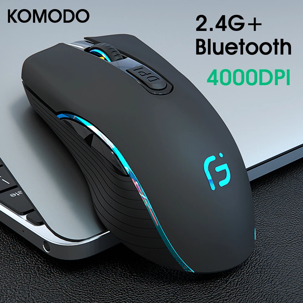 2 em 1 rato de computador bluetooth 4.0 + 2.4ghz mouse sem fio modo duplo 2400dpi ergonômico portátil óptico ratos para computador portátil