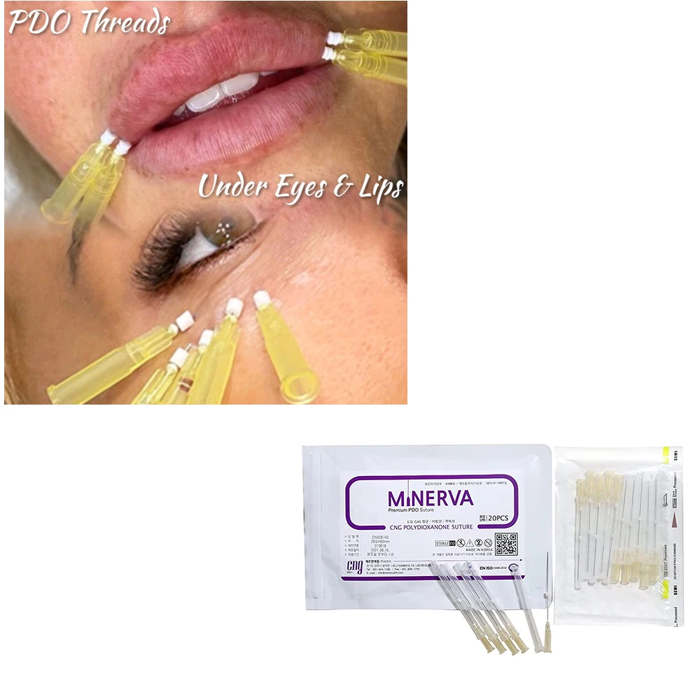 

40pcs Korea Minerva Factory Wholesale price Hilos PDO Mono screw 26G 29G 30G for Eye Thread