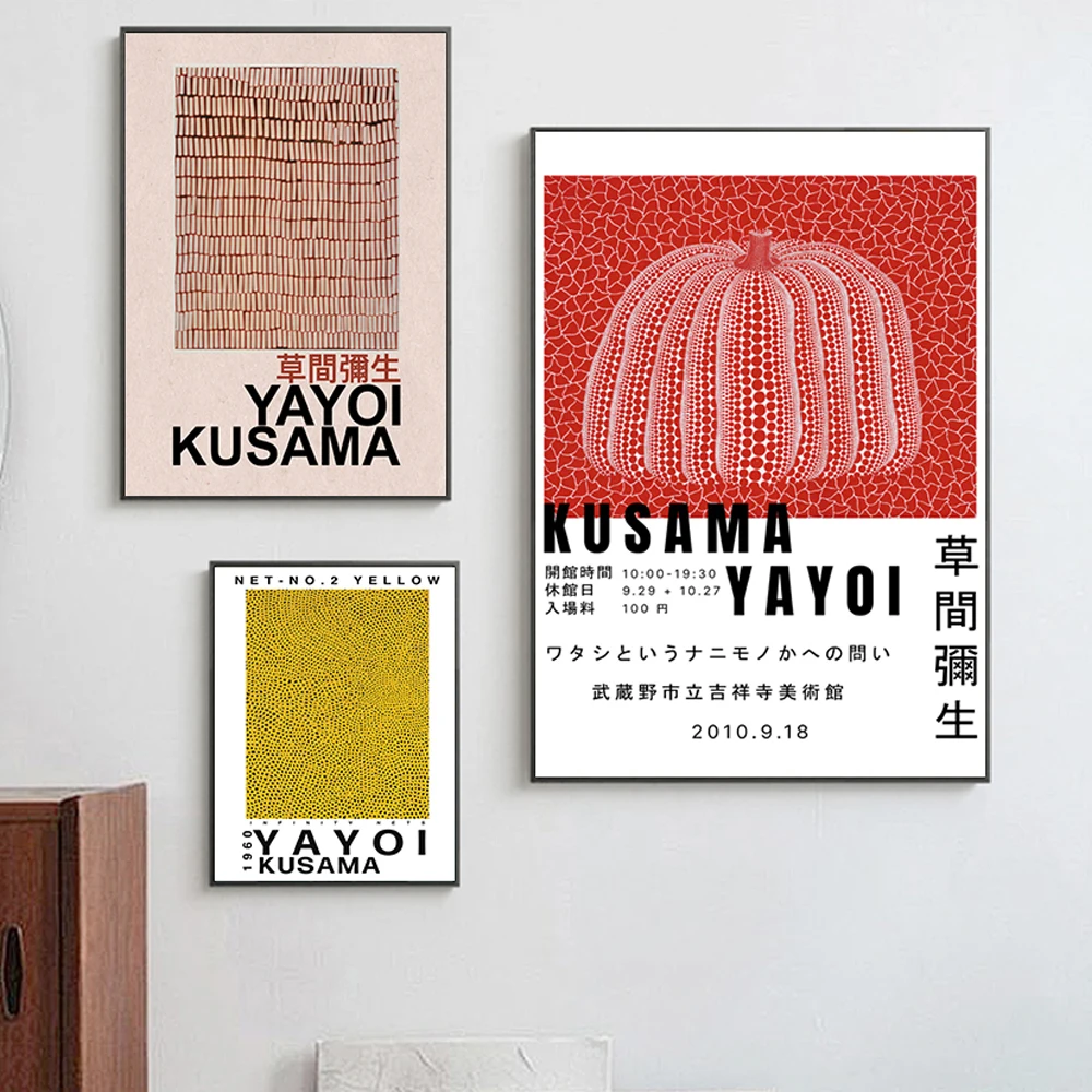

Yayoi Kusama Exhibition Posters and Prints Abstract Wall Art Picture Museum Modern Canvas Painting Nordic Living Room Decoration