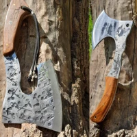 yutpa hatchet axe viking hunting camping survival emergency tool handmade wood handle single hand tomahawk tactical non slip