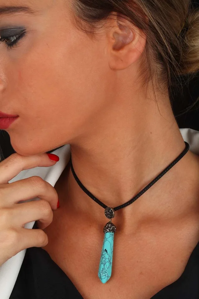 

DR STONE turquoise woman necklace 120 AR768 152120202