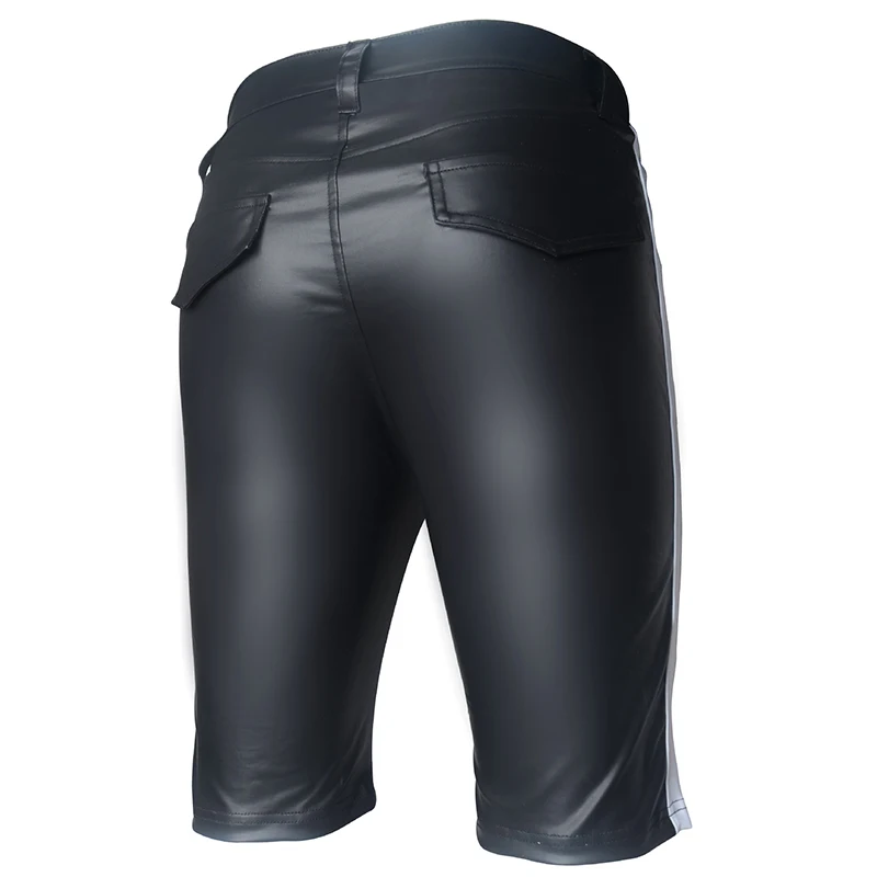 Брюки мужские из лакированной кожи облегающие блестящие латексные штаны для