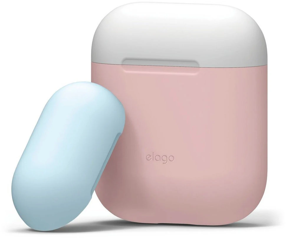 Чехол Elago Silicone DUO (EAPDO PK WHPBL) для AirPods (Pink/White/Pastel Blue)|Аксессуары наушников| |