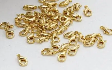 Пружинные застежки из сырой латуни с покрытием 24 каратным золотом.