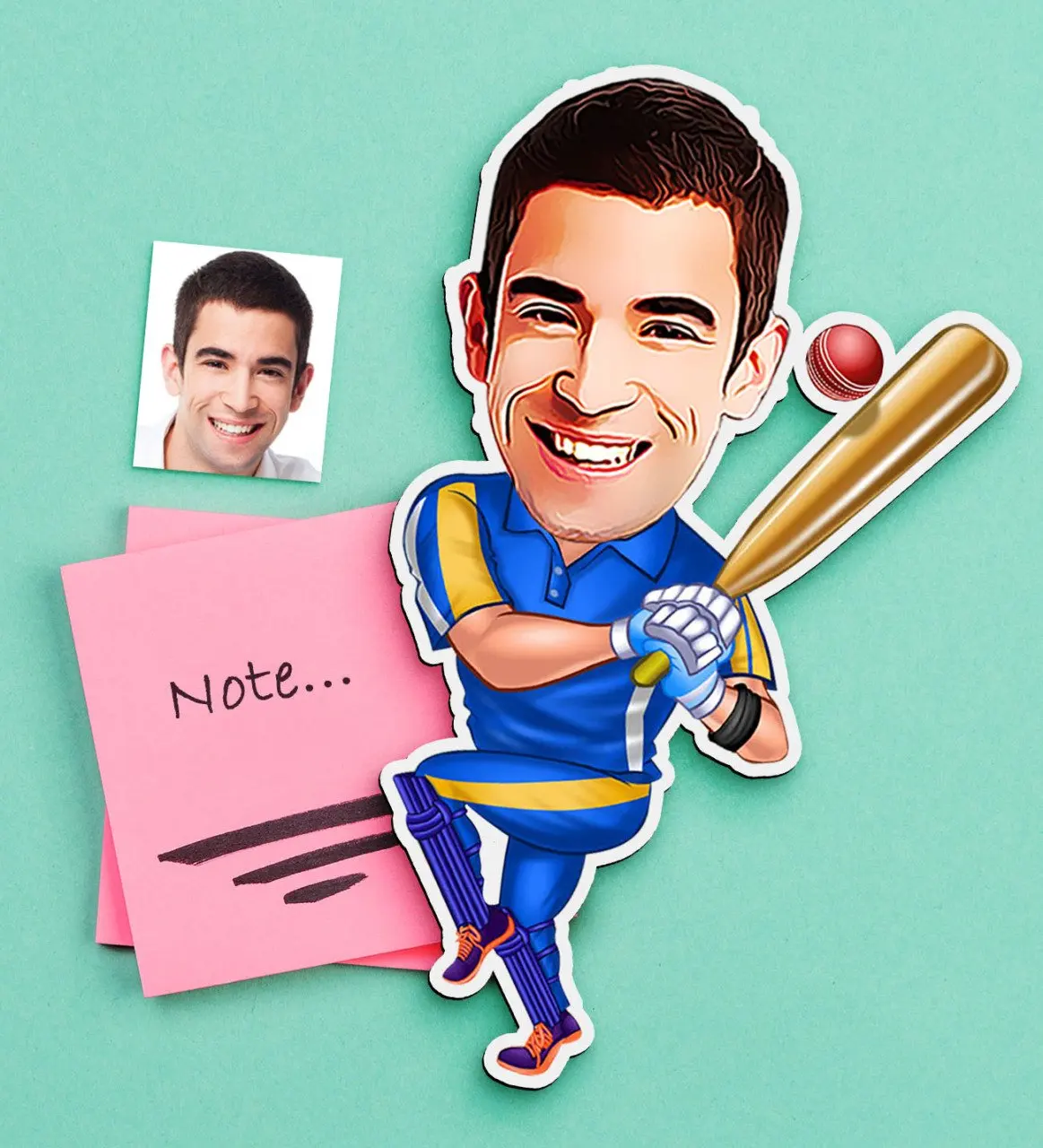 

Персонализированные Mr бейсбольный игрок карикатура деревянного магнита