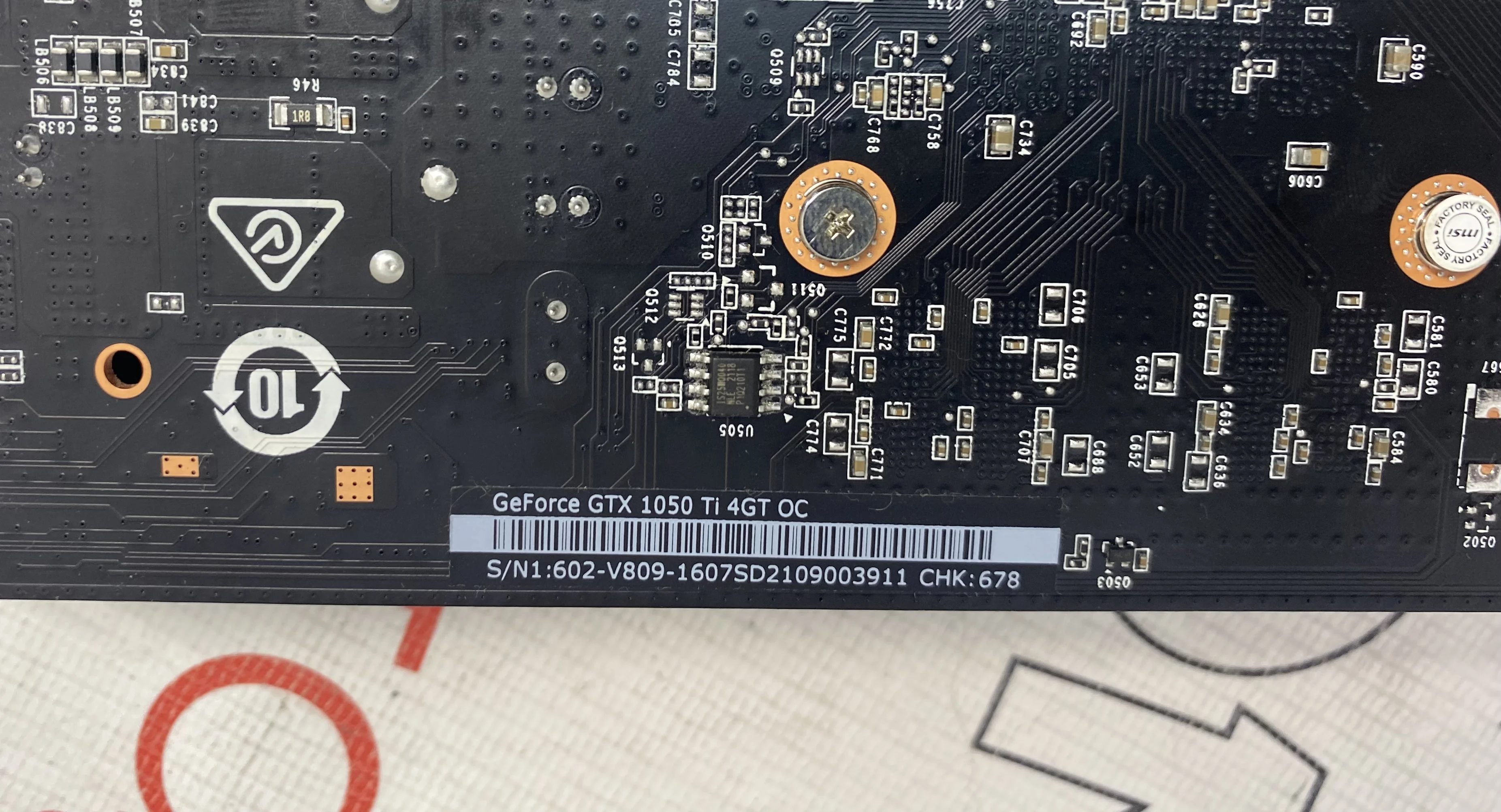 Видеокарта MSI GeForce GTX 1050 Ti 4GT OC GDDR5​ PCi-E |