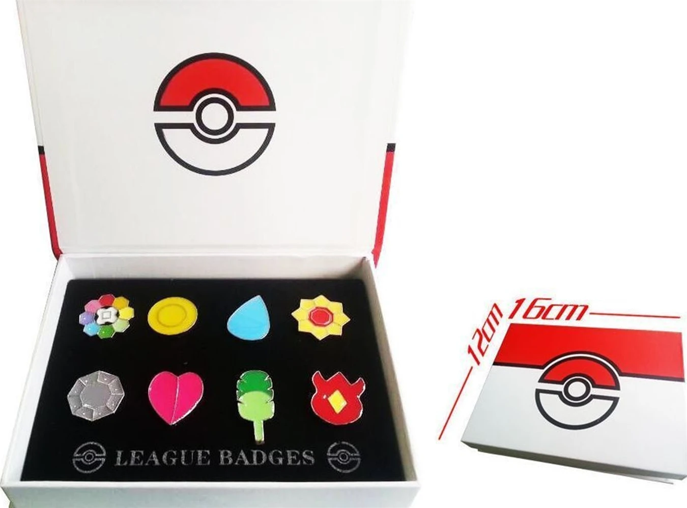 Pokemone значки Gym Kanto League значок для тренажерного зала броши в коробке Карманный