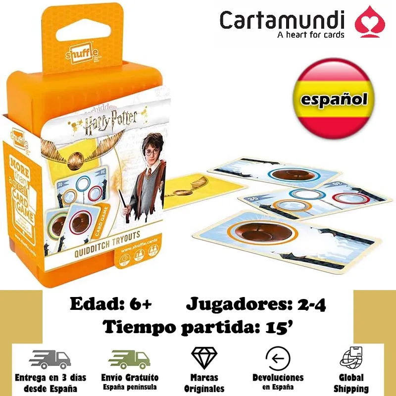 Cartamundi Shuffle Гарри Поттер настольная игра Квиддич тесты 60 карт испанские