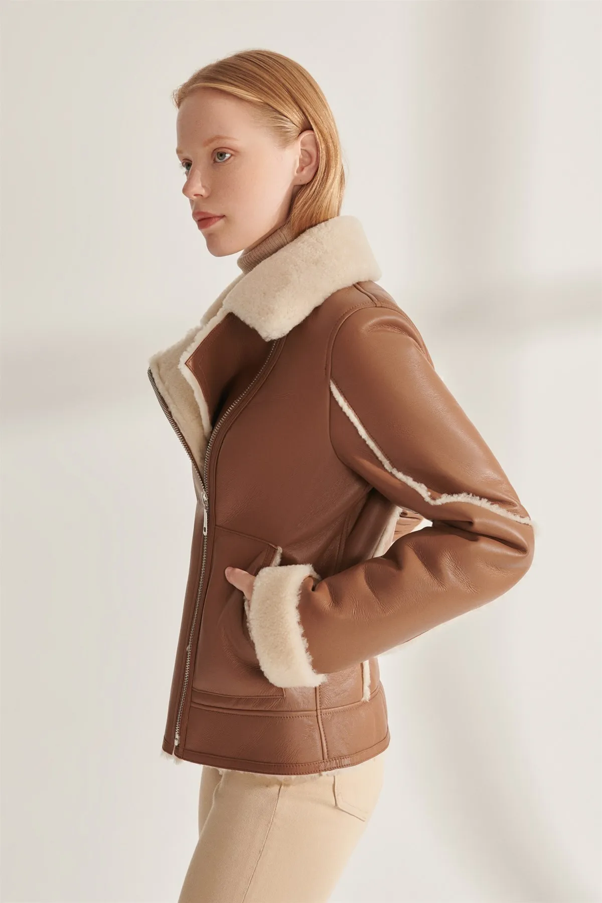 Genuine Fur Coats Women Brown Leather Jackets Sheepskin Handmade From Turkey Winter Warm Natural Wool Parkas New Year Fashion